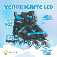 VENOR Ignite LED Inliners - Black/Blue-ScootWorld.dk