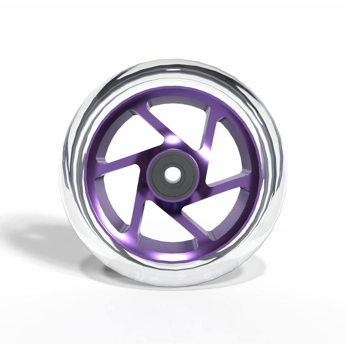 Striker Lux Spoked Clear PU 110mm Hjul til Løbehjul - Clear/Purple-ScootWorld.dk