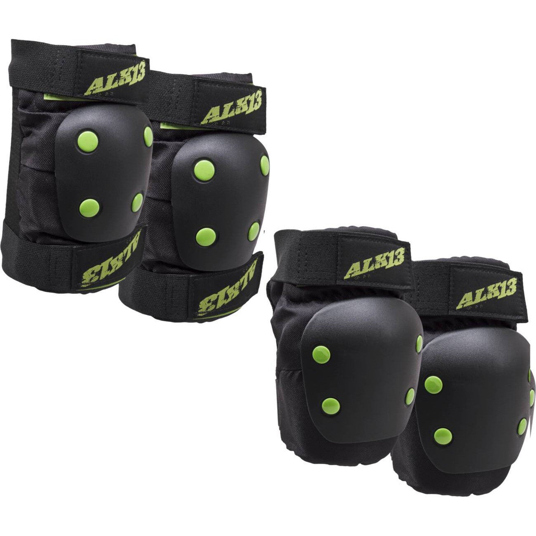 Alk13 Combo Pads - Black/Green-ScootWorld.dk