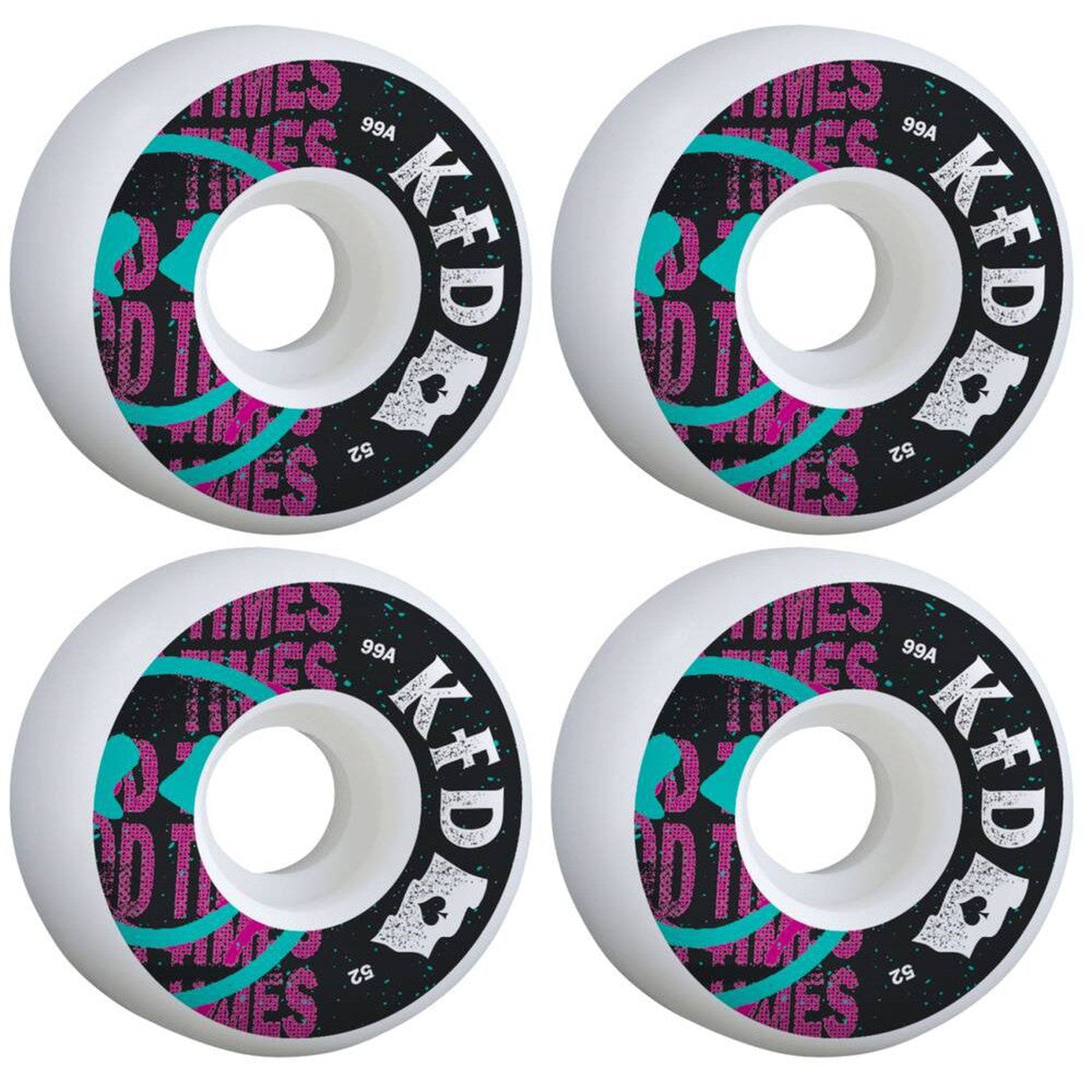 KFD DIY Skateboard Hjul 4-Pak - Teal-ScootWorld.dk