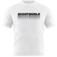 ScootWorld Repeat Logo Tshirt - White-ScootWorld.dk