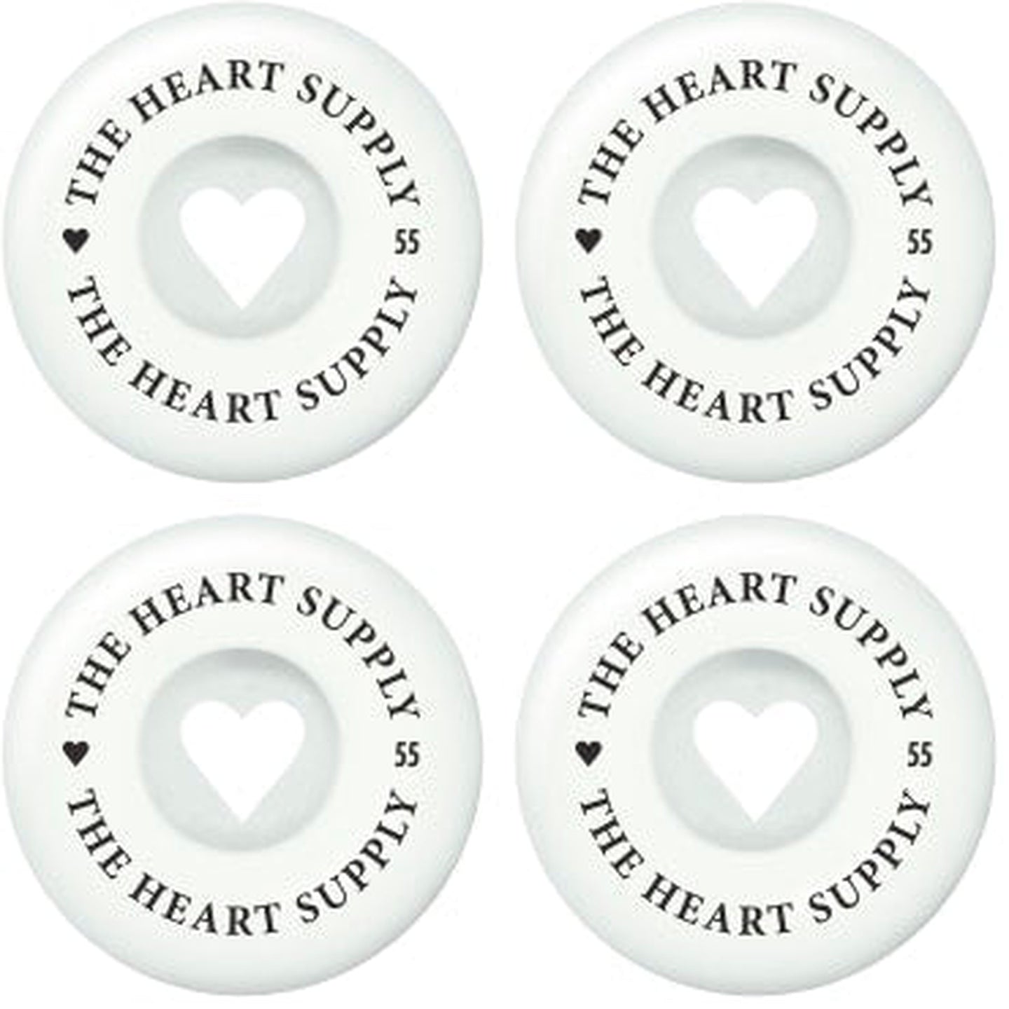 Heart Supply Clean Heart 99A Skateboard Hjul 4-Pak - White/Black-ScootWorld.dk