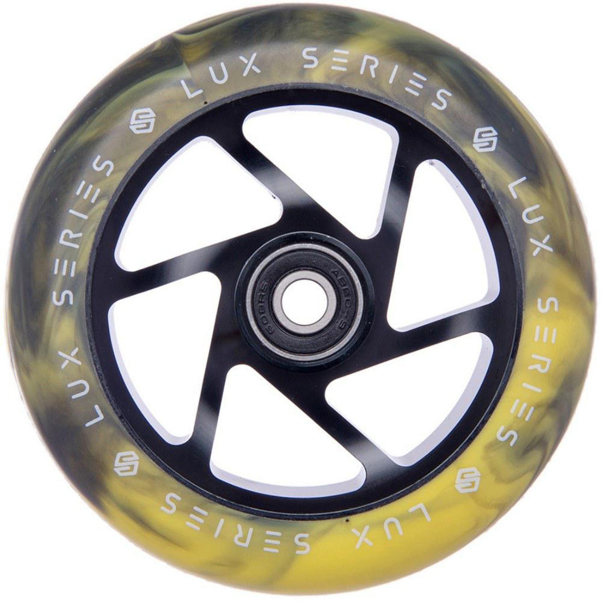 Striker Lux Spoked 110mm Hjul til Løbehjul - Black/Yellow-ScootWorld.dk