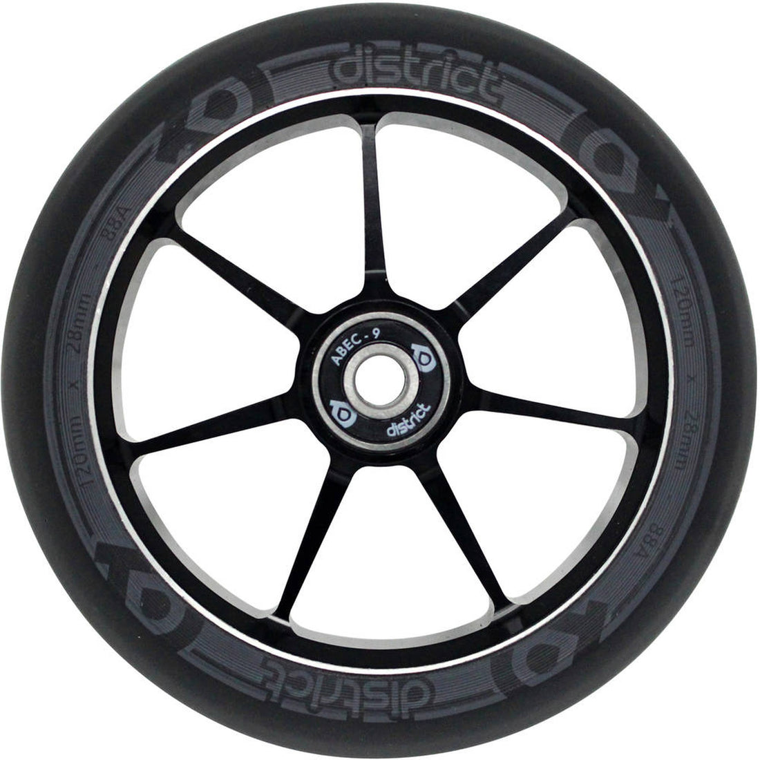 District Dual Width Core Hjul Til Løbehjul - Black/Grey-ScootWorld.dk